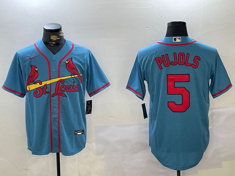 Men St.Louis Cardinals #5 Pujols Blue Game 2024 Nike MLB Jersey style 1->st.louis cardinals->MLB Jersey